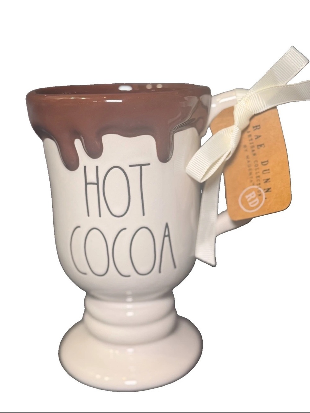 Rae Dunn hot cocoa pedestal drip mug
